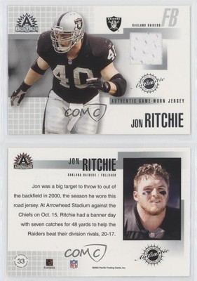 2002 Pacific Adrenaline Game-Worn Jerseys Jon Ritchie #33