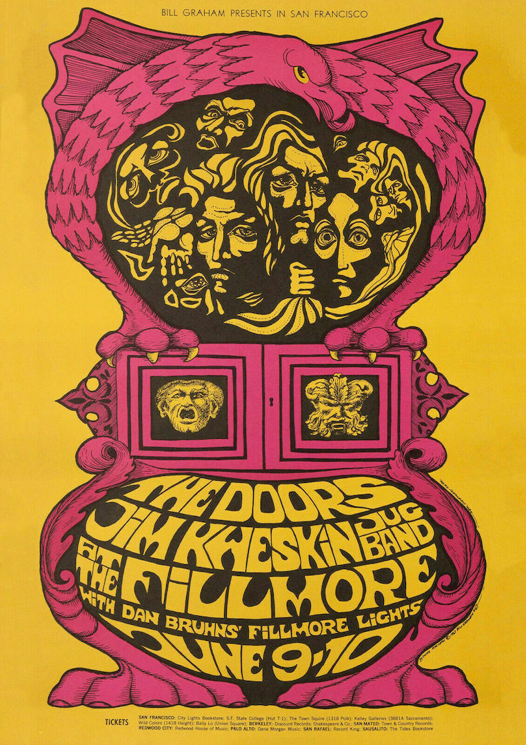 DOORS / JIM MORRISON 1967 FILLMORE AUDITORIUM 2nd PRINT