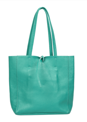Sac Carla Belotti en V ritable Cuir Vert 28x25x8cm NEUF ETIQUETTE