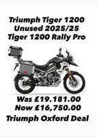 2025/25 Unused Triumph Tiger 1200 Rally Pro Motorcycle 