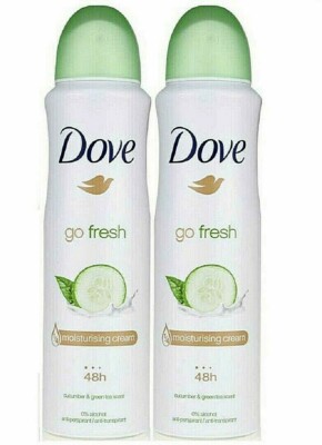 Dove Go Fresh Cucumber & Green Tea 48 Hr Antiperspirant Spray 150ml, 2 PACK