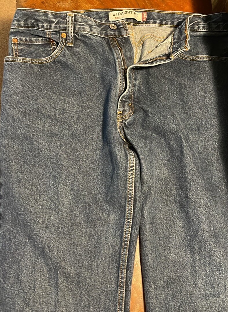 Levi's 505 Regular Fit Men's Blue Denim 38x32 Straight Leg Jeans Dark Wash 