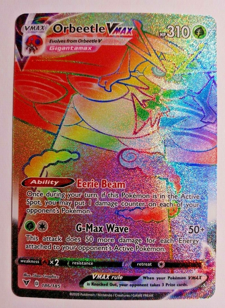 ポケモン - MAX Orbeetle VMAX Rainbow Secret Rare 186/185 Pokemon Vivid