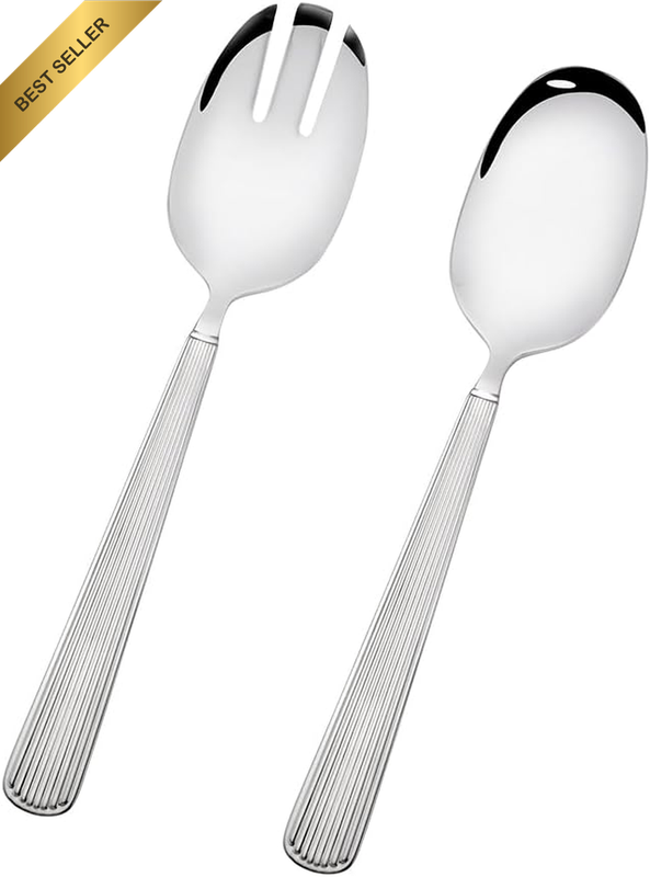 Swansea Salad Servers Set, 2 Piece, 18/10 Stainless Steel | 2 Piece 18/10 Stainl