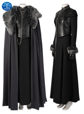 Game of Thrones 8 Sansa Stark Full Suit Cosplay Costume Fancy Dress Cloak Outfit