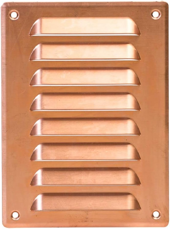 Copper Metal Air Vent Grille Cover with Insect Mesh 140x190mm / 6x7" inch - Vent
