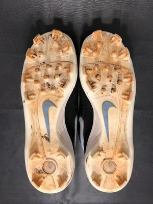 EVAN LONGORIA 2009 Signed Auto GU RAYS Baseball Cleats JSA LOA Grey Flannel