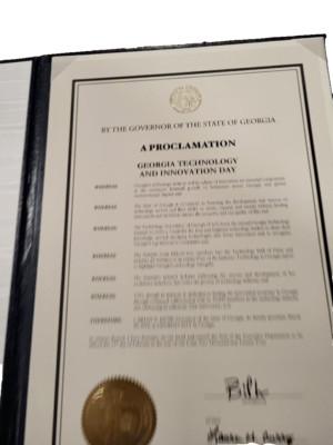 Georgia Governor Brian Kemp Official Proclamation + Binder (Auto)