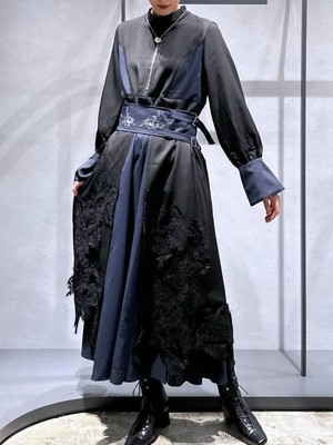 Ado HARE Collaboration Lace Long Dress Free Size Color Black With Sticker Tag