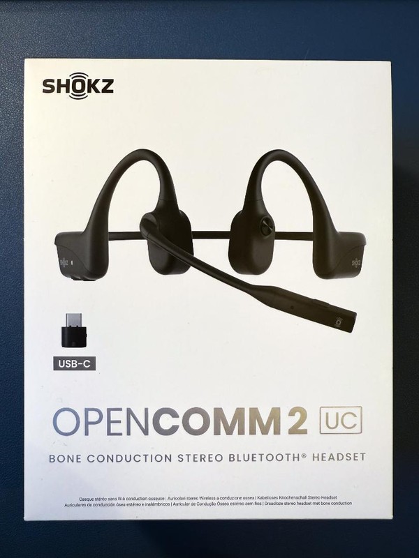 Shokz OpenComm 2 Bluetooth Bone Conduction Headset Black