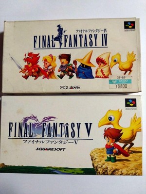 ''Super Nintendo Final Fantasy IV V Set Boxed Manuals Included Untested''