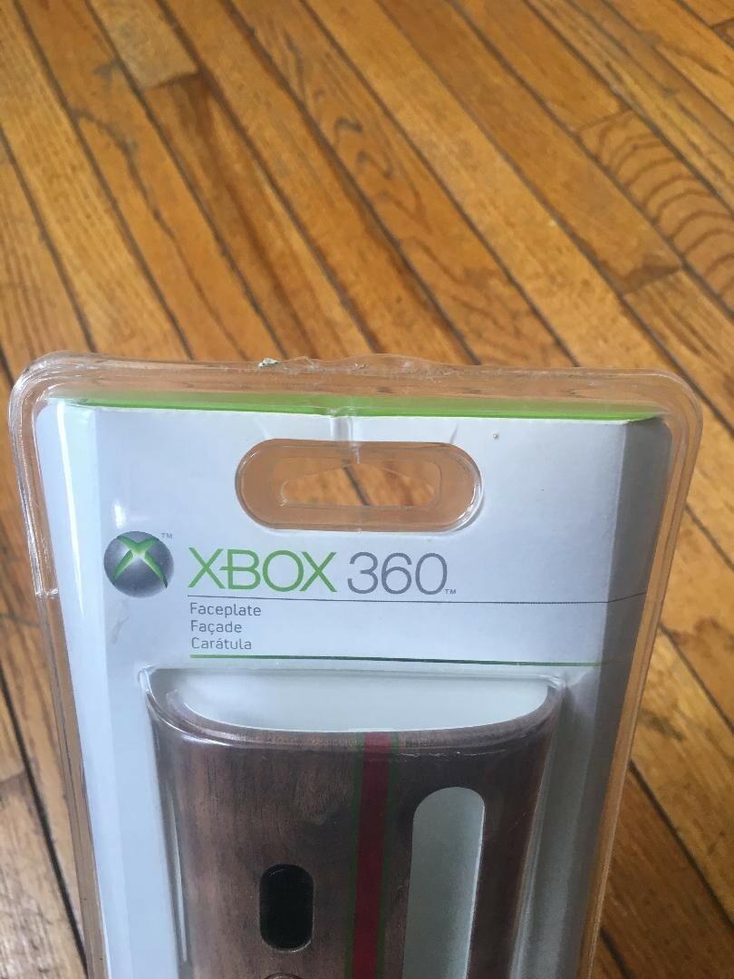XBOX 360 FACE PLATE, WOOD COLOR/DESIGN, NEW