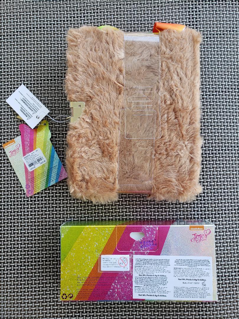 Girl's Plush Puppy Diary with Lock & Keys and Pucker Pop Lip Gloss Set NWT