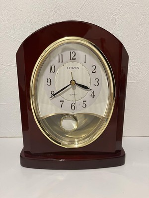 Citizen Quartz Desk Clock Wood Finish Elegant Design 4RP784
