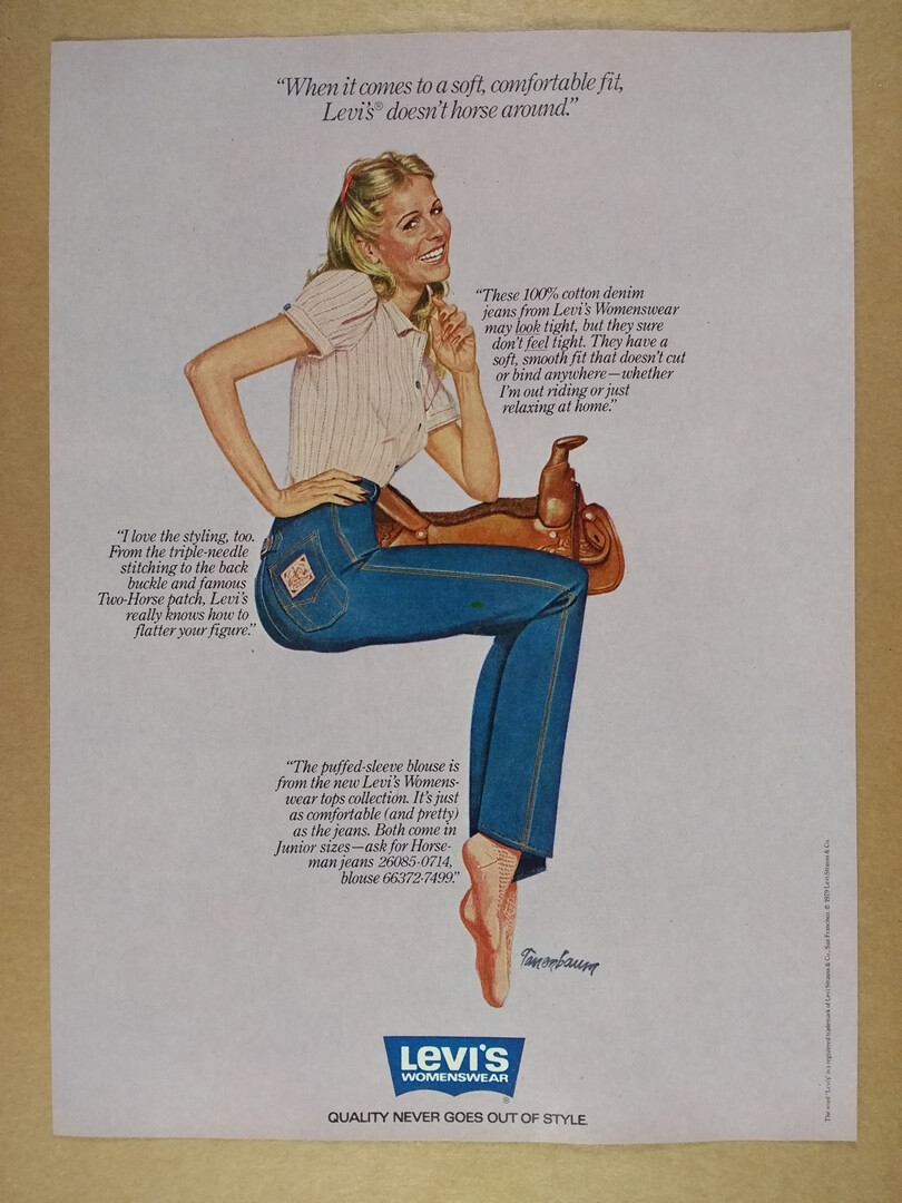 1980 Levi's Womenswear Horseman Jeans vintage print Ad | eBay