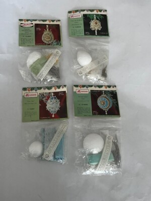 LeeWards Vintage Ornament Kit Mini Boutique Christmas Bead NOS LOT 4 JAPAN SEAL