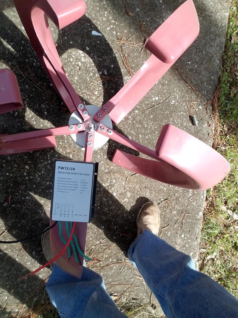 400W 12v Lantern Vertical Axis Wind 5 Blade Turbine Generator (used)control incl
