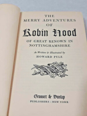 Vtg Robin Hood Book Charles Scribner's Sons 1946 USA Print Grosset & Dunlap NY 
