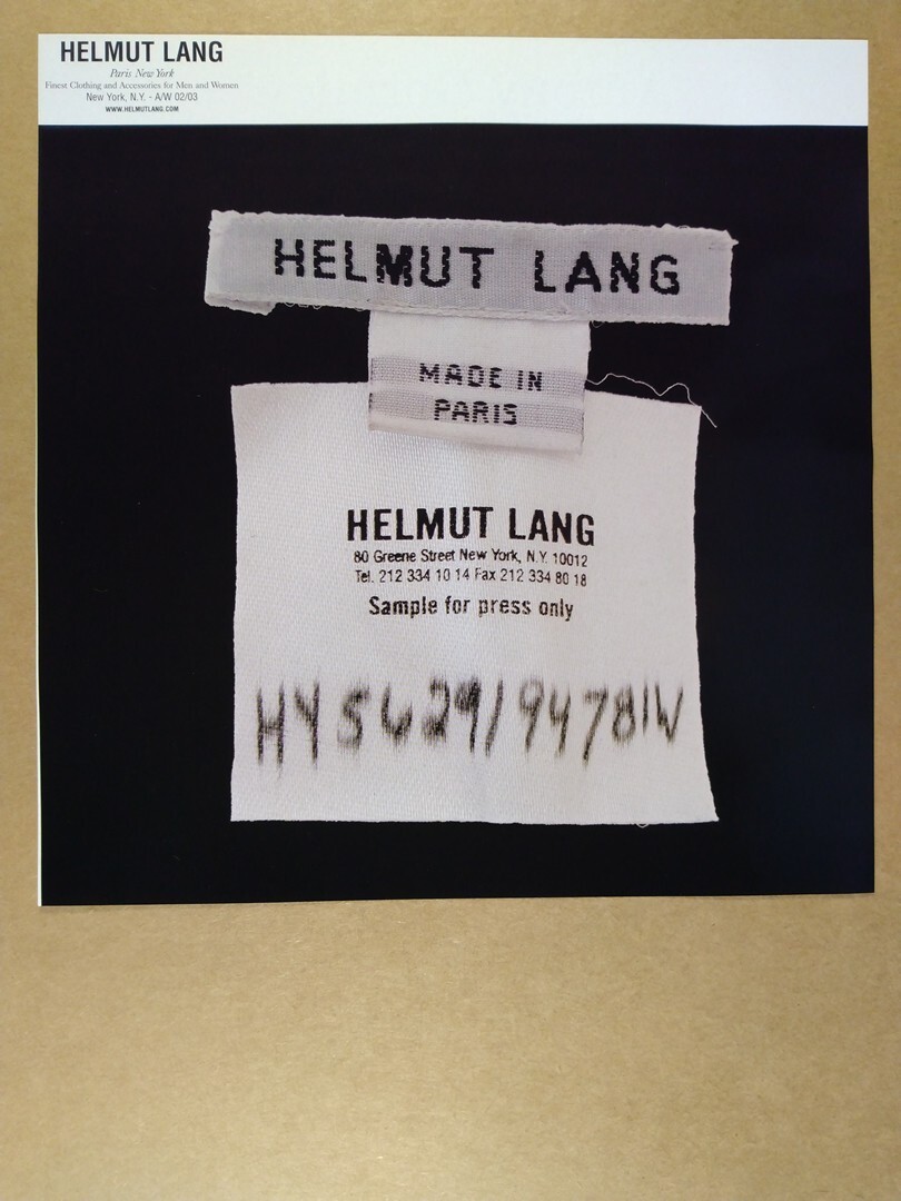 2002 Helmut Lang Made in Paris tag photo vintage print Ad | eBay