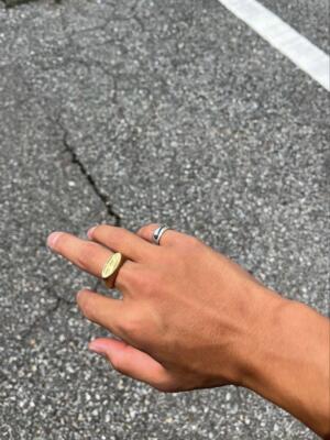 DIESEL Dx1376 ゴールドリング DX1376: Gold Stainless Steel D Logo Ring | Diesel