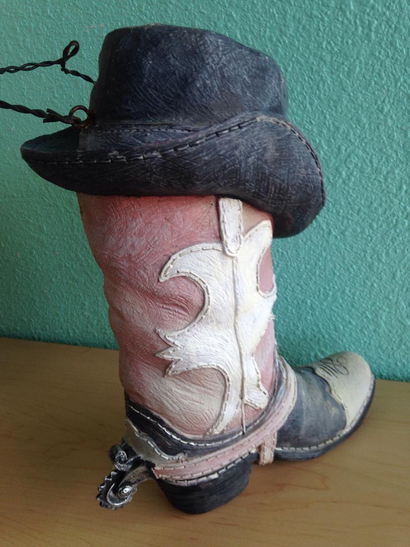 Cowboy Hat Western Boot Art Deco Piggy Bank 10