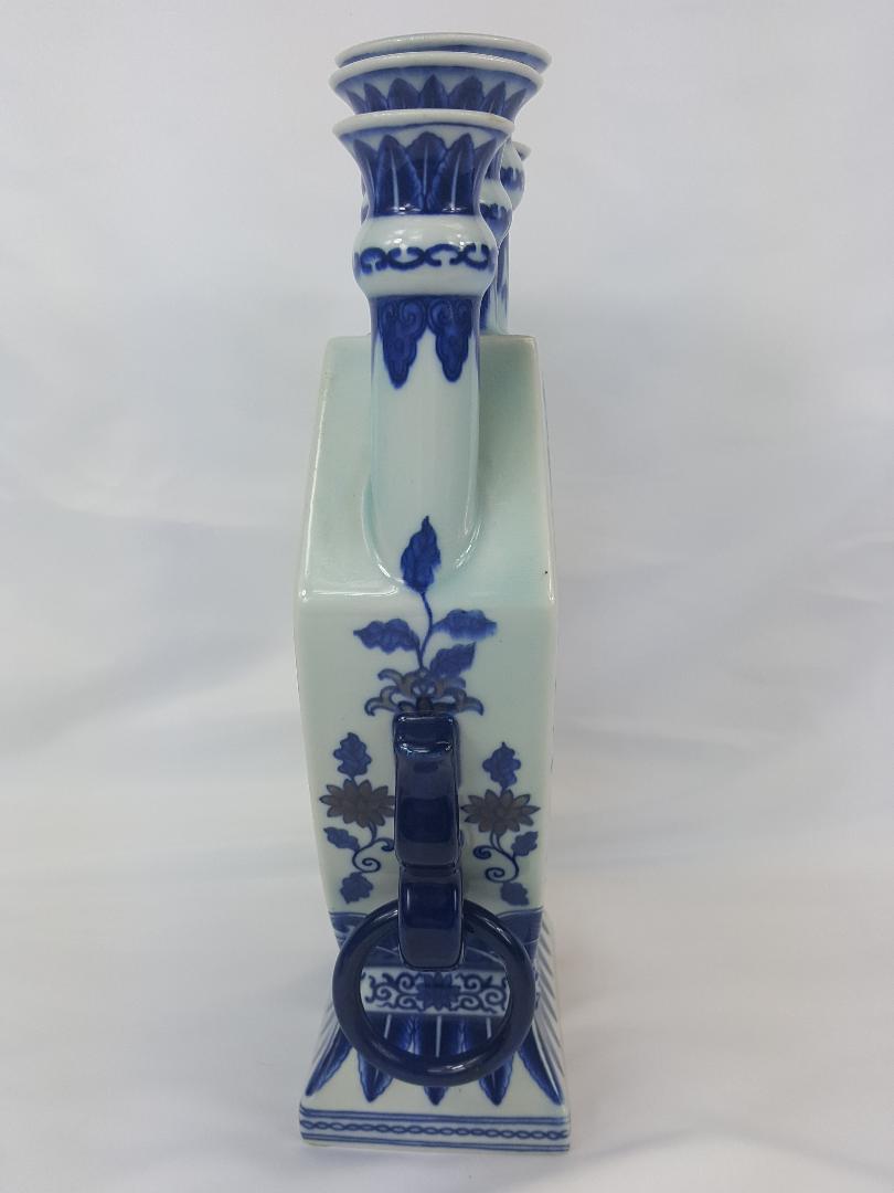 Chinese Qing Dynasty Beautiful Blue-White Five Finger Dragon Porcelain Vase RARE