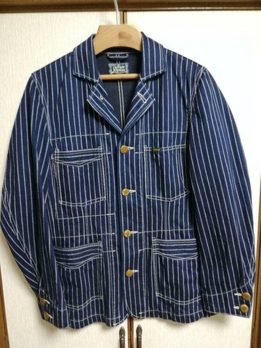 Studio D'Artisan Wabash Coverall Jacket Navy Stripe Size 36