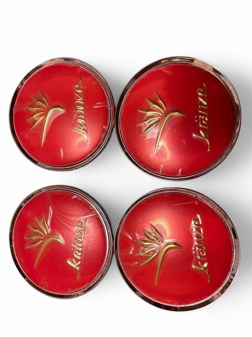 Weds WEDS Kranze Cerberus Center Cap Set of 4 Red/Gold 2.52
