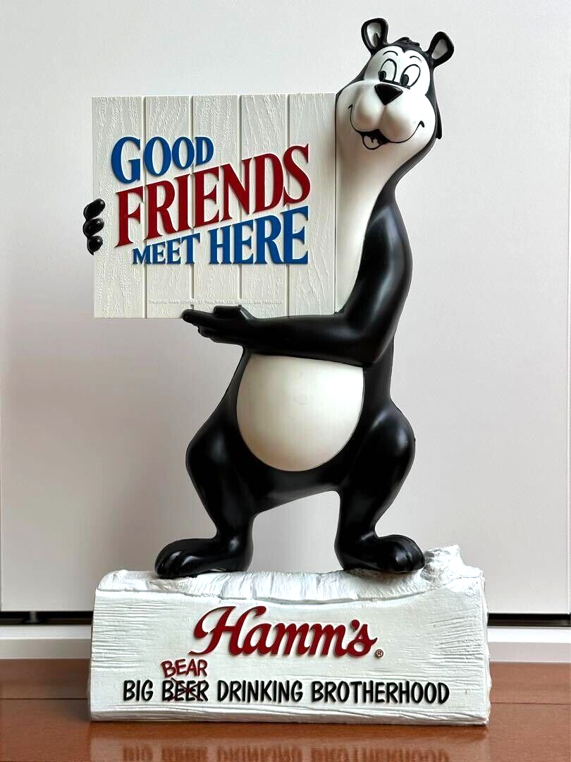 Hamm's BEER BAR SIGN ハムズベア サイン Hamm's Beer Stained Glass Sign Bear 16” X 17.5” Americana
