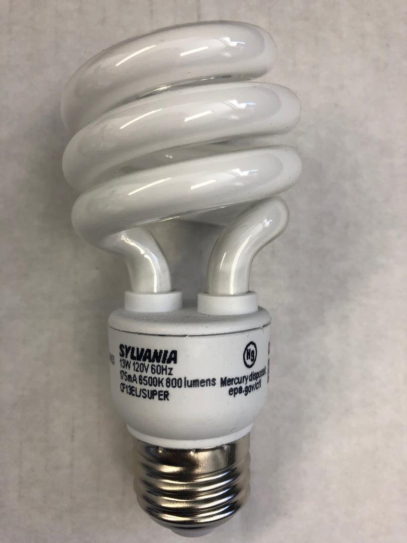 24 (6x4PK) SYLVANIA 20016 CF13EL/SUPER/865/RP4/YX 60W =13W 120V 800 Ln 6500K CFL