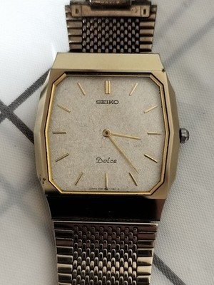 JUNK SEIKO DOLCE 9531-5150 Tungsten Case Washi Dial Gold Quartz Vintage Watch JP
