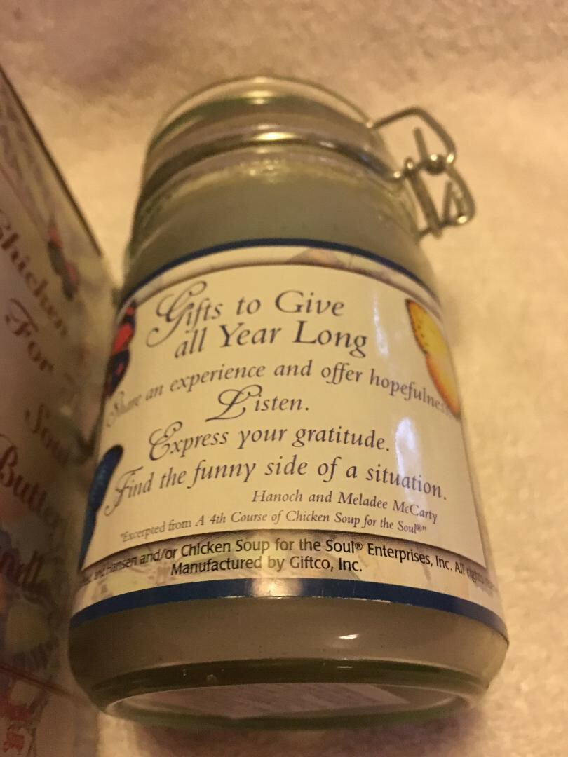 CHICKEN SOUP FOR THE SOUL CANDLE in jar...New In Box