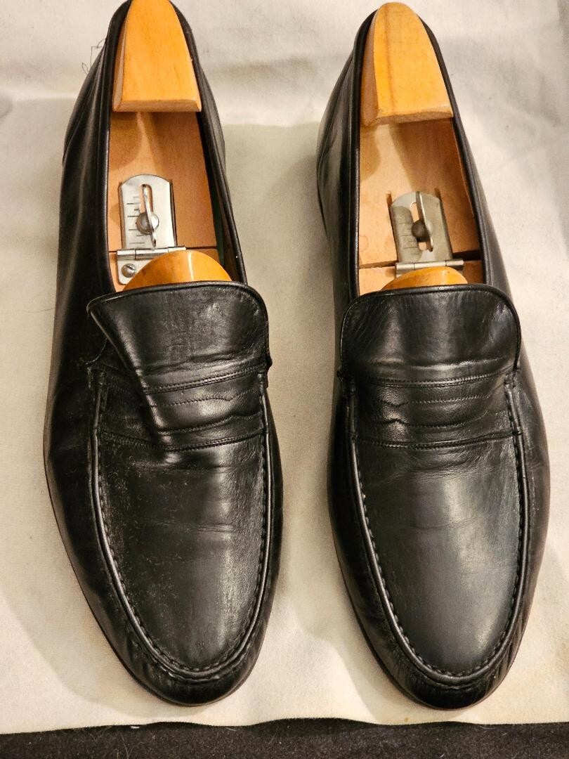 未使用✨BALLY White Striped Black Loafers 未使用✨BALLY White Striped Black Loafers - メルカリ