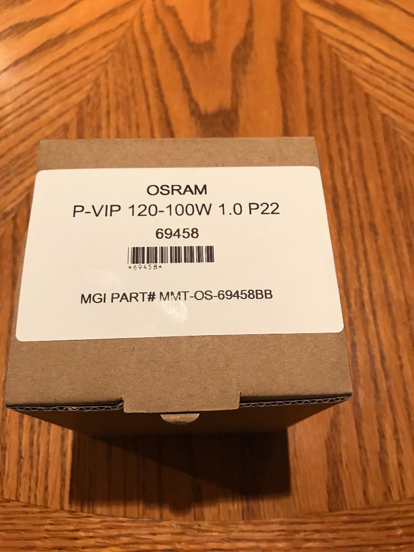 GENUINE OSRAM P-VIP 120-100W 1.0 P22 69458 BULB ONLY SONY DLP