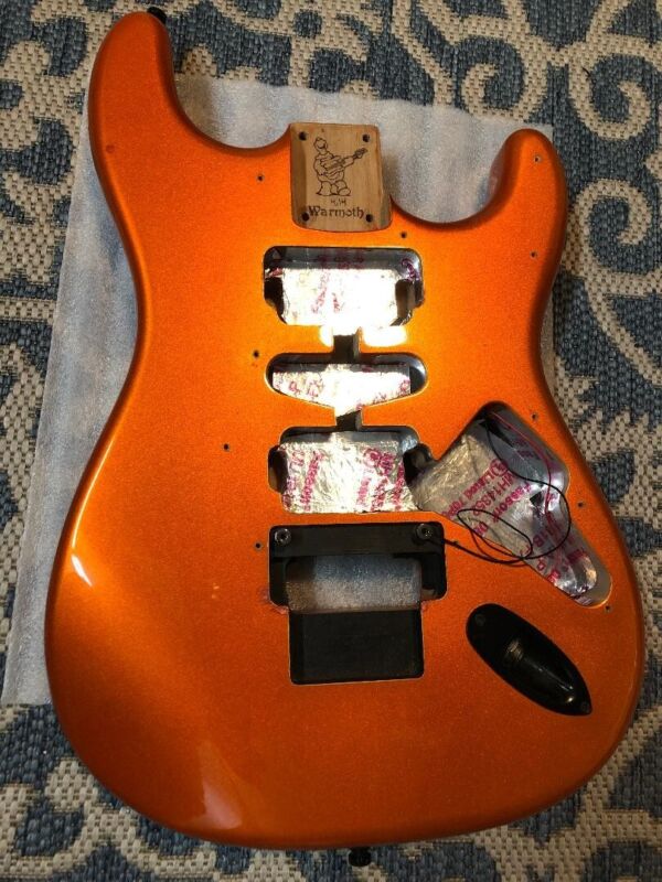 Warmoth strat body - routed H-S-H - Orange sparkle finish