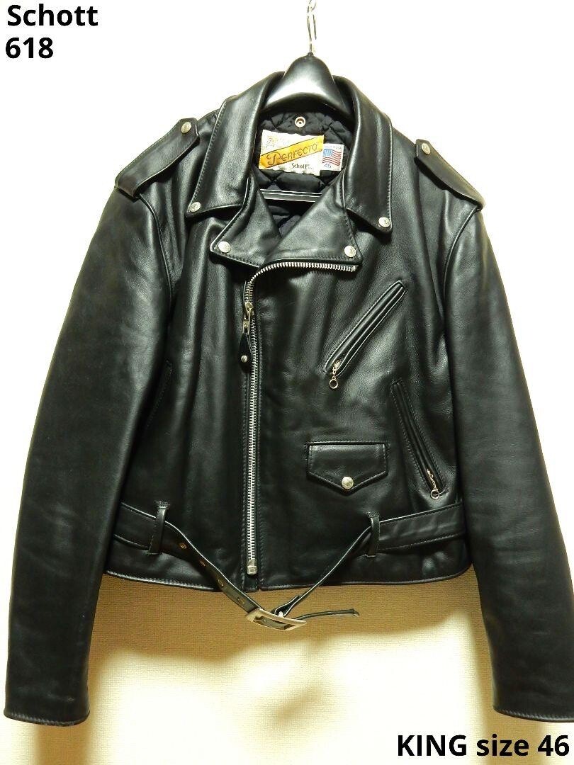Schott Perfecto Leather Riders Jacket 618 Size 46 Made in