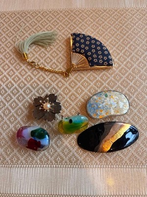 Obi-dome Netsuke Set of 6 Japanese Kimono Accessories