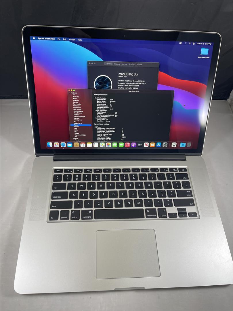 Apple MacBook Pro 2015 15インチ MacBook Pro (Retina, 15-inch, Mid 2015) - Technical