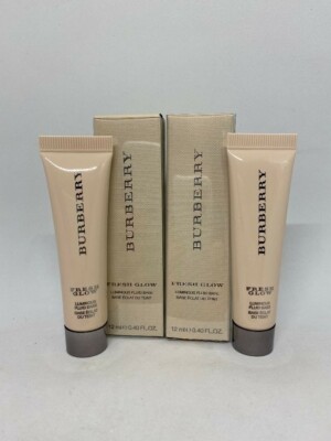 2 Burberry Fresh Glow Luminous Fluid Base Primer No 01 Nude Radiance .40 oz