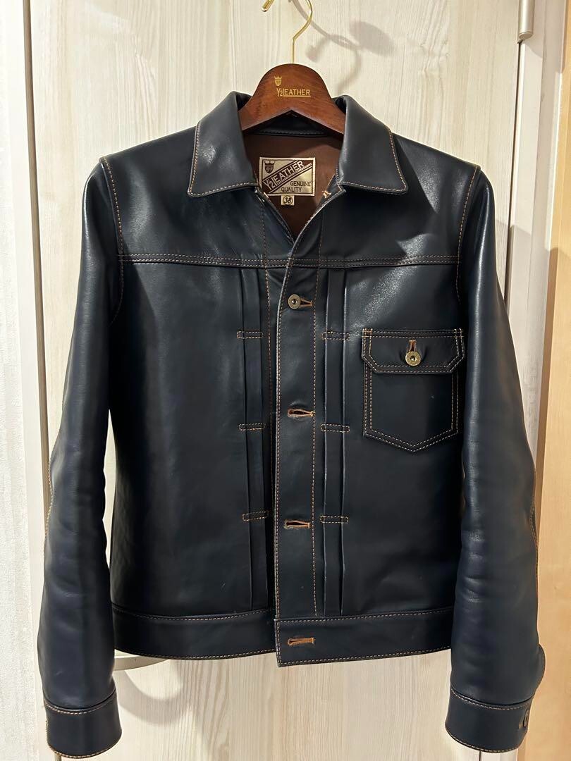 Y'2 LEATHER Indigo Horse 1st Type Jacket Size 38 with Hanger