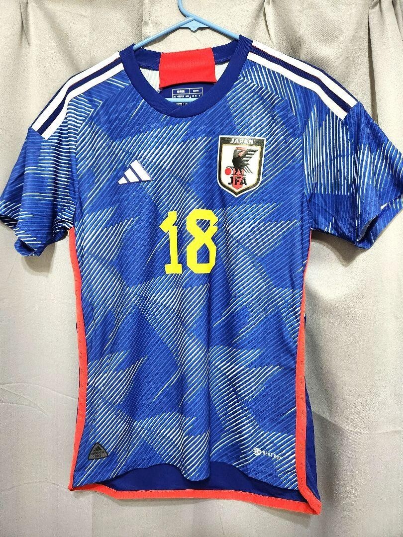 Adidas Japan Blue Authentic Jersey Men's Size M Kaoru Mitoma