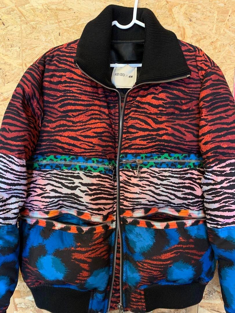 Kenzo x H&M Down Jacket Puffy Bomber Jacket Full Zip Up