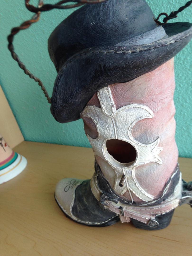 Cowboy Hat Western Boot Art Deco Piggy Bank 10