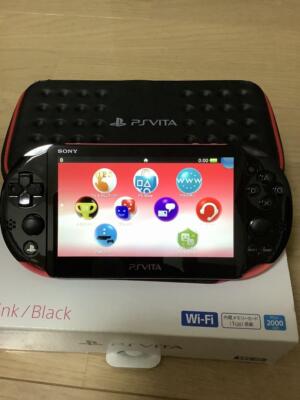 PSVITA Sony Psvita Pink/Black Pch-2000 With Hard Case Japan