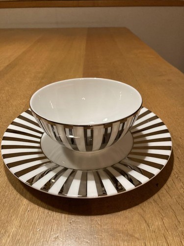 Wedgwood Jasper Conran Platinum Stripe Bowl & Plate 2 Pieces