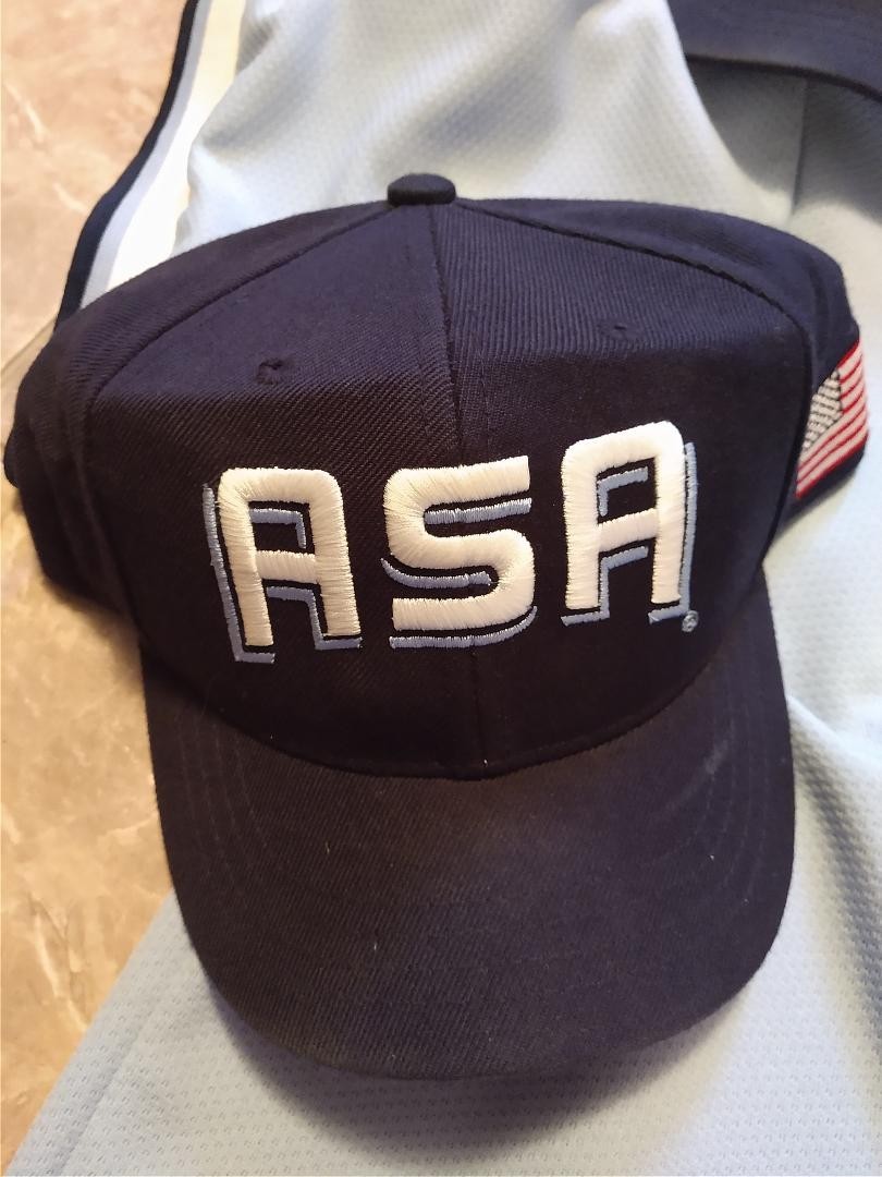ASA SOFTBALL UMPIRE SHIRTS POWDER BLUE L & XL BONUS 2 ASA HATS