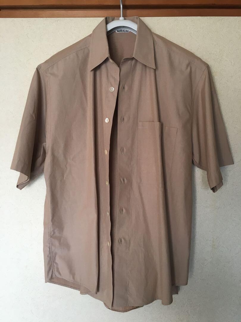 AURALEE - AURALEE WASHED FINX TWILL SHIRTS ノーカラー Auralee Washed Finx Twill Shirt in Light Yellow Curated at