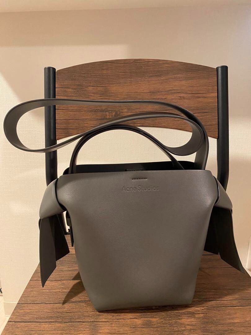 Acne Studios Musubi leather handbag Mini Shoulder Bag Gray