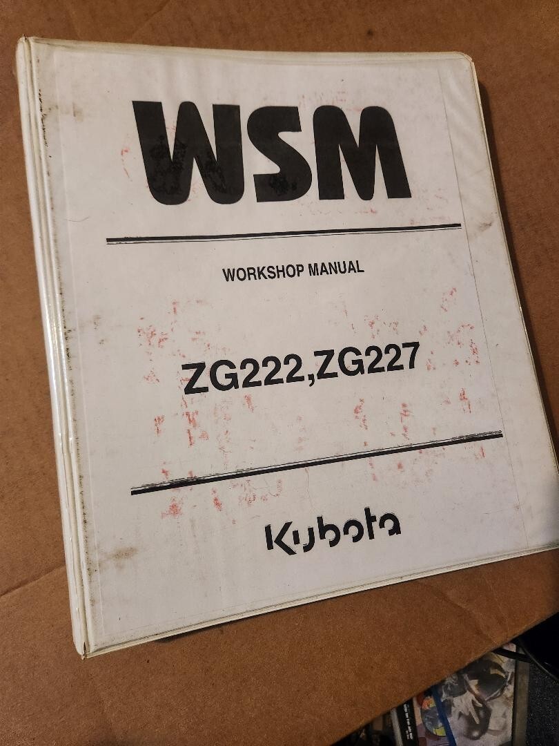 KUBOTA WORK SHOP MANUAL ZG222 ZG227 FREE SHIPPING | eBay