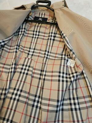 【BURBERRY】lady'sセミロングcoat 裏地チェック柄 beige／black Burberry Trench Coat 36 Women's #EA AHB | eBay